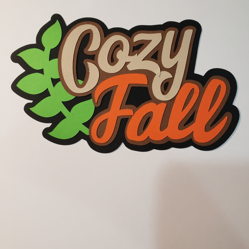 Handmade scrapbook title  - Cozy Fall